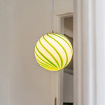 Suspension lumineuse moderne pince suspension câble blanc rouge vert rayures horizontales