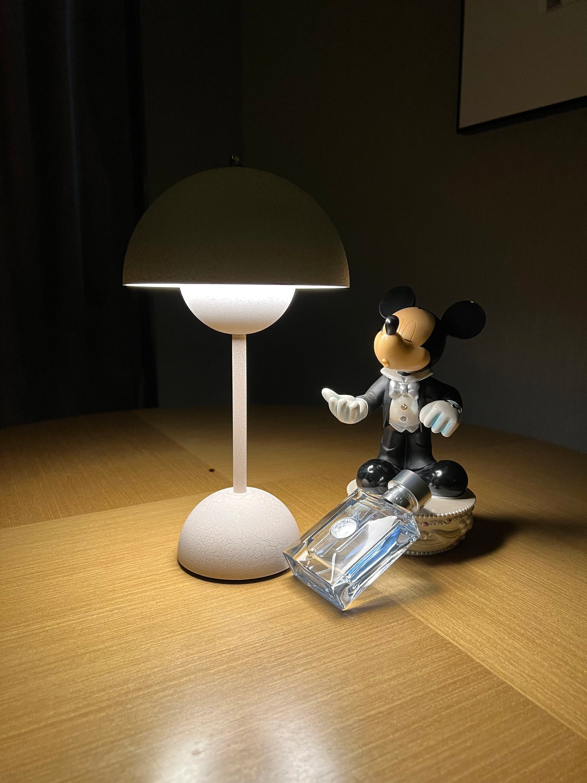 lampe table led rechargeable moderne blanc texture craquelée interrupteur tactile chambre