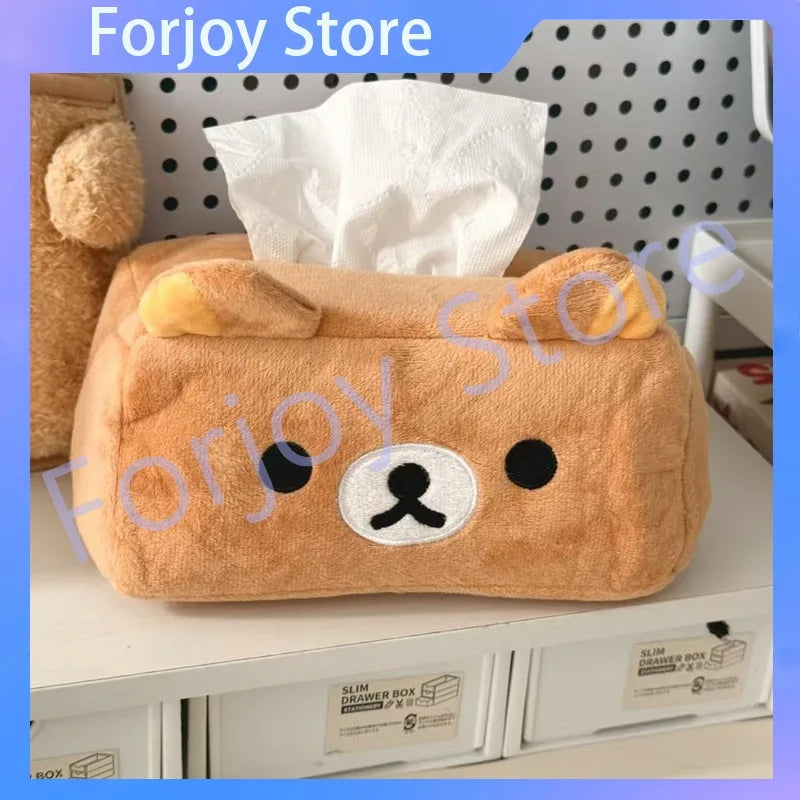 housse boîte mouchoirs peluche bébé ours orange clair mignon cartoon chambre décoration maison adultes