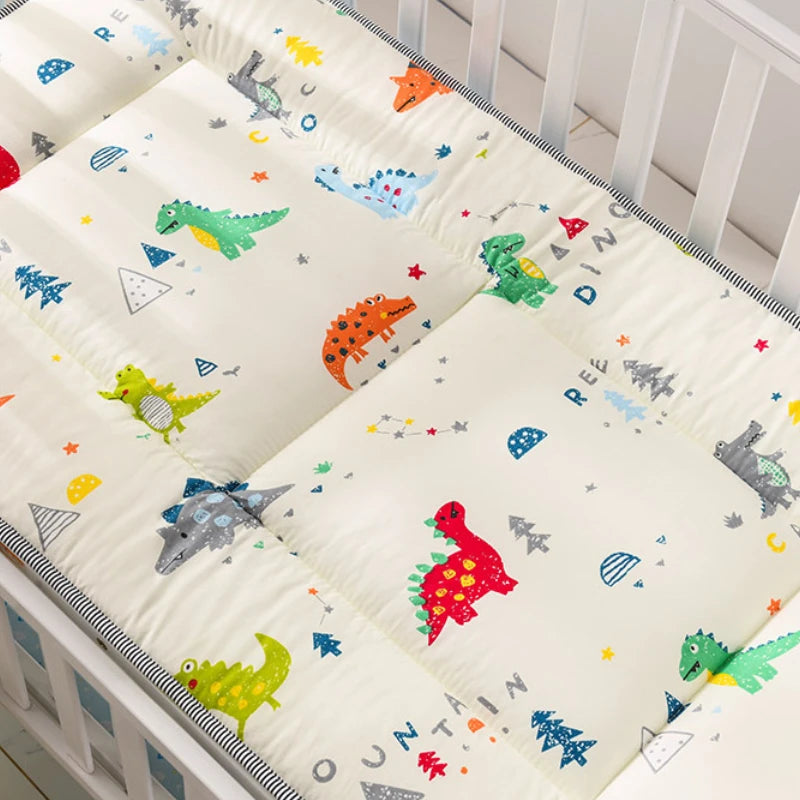 matelas bébé 120x60cm double faces motifs animaux doux rose blanc bleuclair