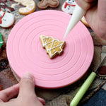 plateau decoration biscuits rose circles concentriques opaque moderne plastique diametre 14cm hauteur 15cm