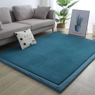 tapis rectangulaire moelleux bleu turquoise gris moderne salon chambre 170x240cm