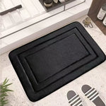 tapis bain doux absorbant non glissant moderne gris texturé relief géométrique duveteux