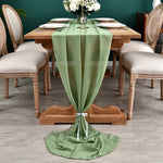 chemin table vert clair moderne uni opaque 30x300cm ruban blanc decoration anniversaire mariage noel