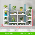 étagère modulaire métal bois industriel plantes d'intérieur pots fleurs blanc