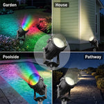 projecteur led extérieur intelligent noir moderne télécommande application 16 millions couleurs ip65 autonomes allées