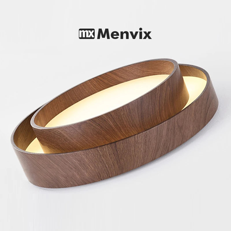 lampe led bois moderne minimaliste marron clair doré veineux lumières télécommande adjustable