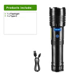 lampe torche multifonction led rechargeable 30w banque alimentation autodéfense texturée moderne noire