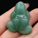 statuette grenouille pierre naturelle jaune rouge rose verte noire aventurine quartz rose ornement maison