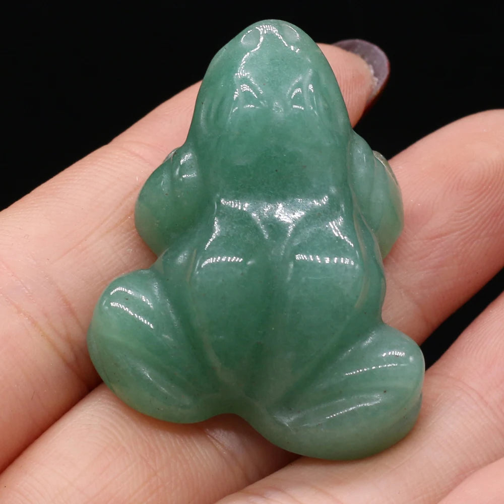 statuette grenouille pierre naturelle jaune rouge rose verte noire aventurine quartz rose ornement maison