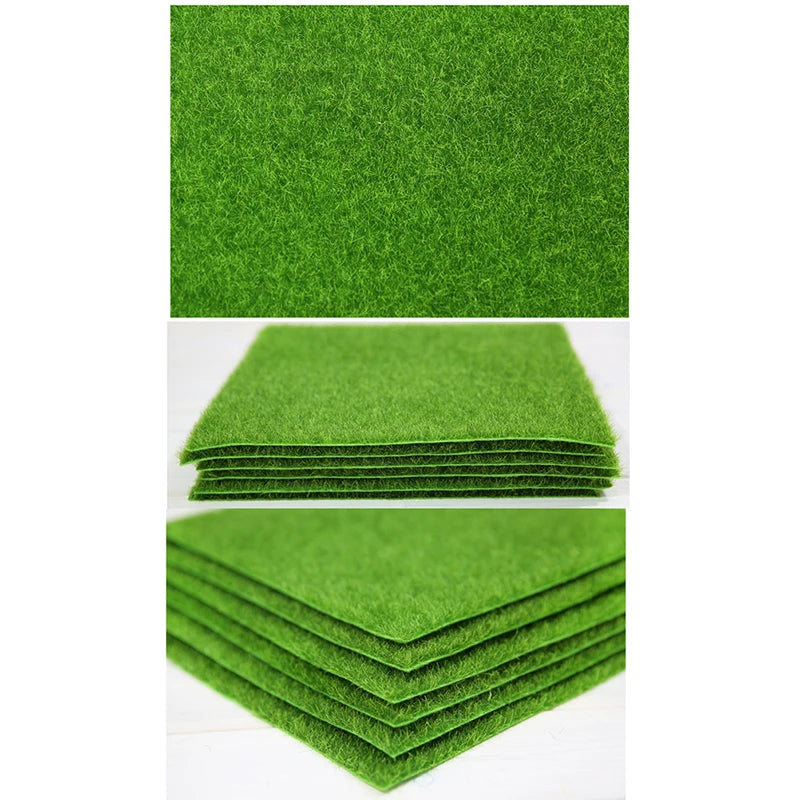 tapis herbe artificielle imitation gazon étoiles decoratives clôture bouteilles bol bois decoratifextérieur jouet bricolage