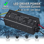 transformateur alimentation led 12w 24v 36v 280ma ip65 waterproof noir industrial