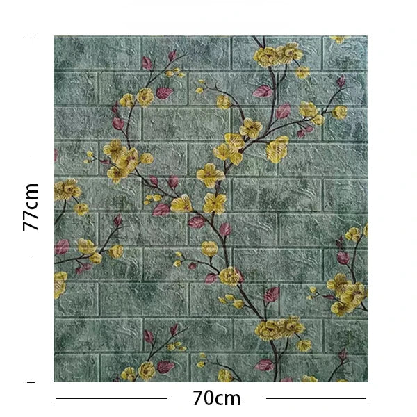 décoration murale papier peint fleurs brique vintage floral imperméable chambre salon étanche