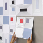 panneau décoratif mural 30x30cm texture brique adhésif waterproof vintage gris beige