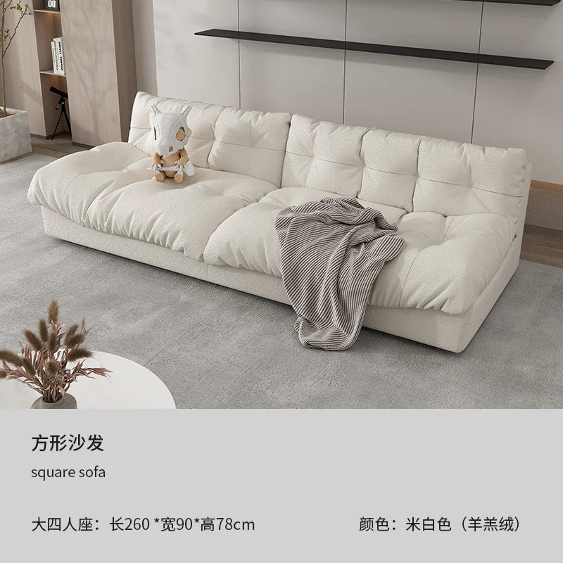 canapé blanc simili cuir moderne coussins 180 240 300 cm