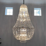lustre cristal facettes transparent classique salon chambre éclairage deco pendentif facile lumière chambre decoration