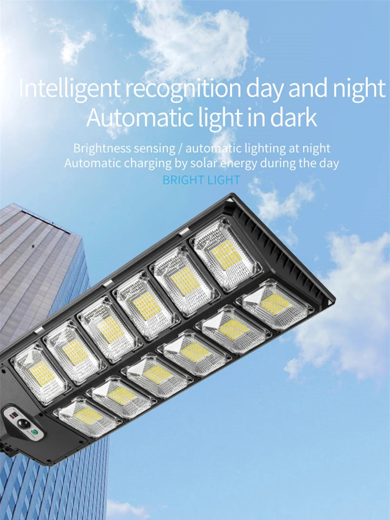 lampe rue led solaire détecteur mouvement moderne sans fil 10000 lumens