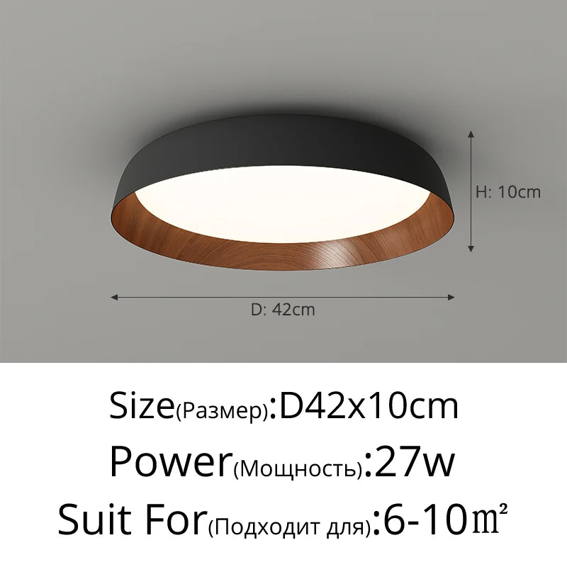 plafonnier moderne led lumineux bois clair opaque minimaliste suspension chambre