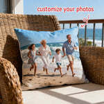 coussin personnalisable photo surf moderne bleu 45x45cm polyester fixations chambre lit