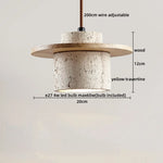 suspension lumineuse moderne pierre naturelle blanc brun lustre salon cuisine chambre minimaliste