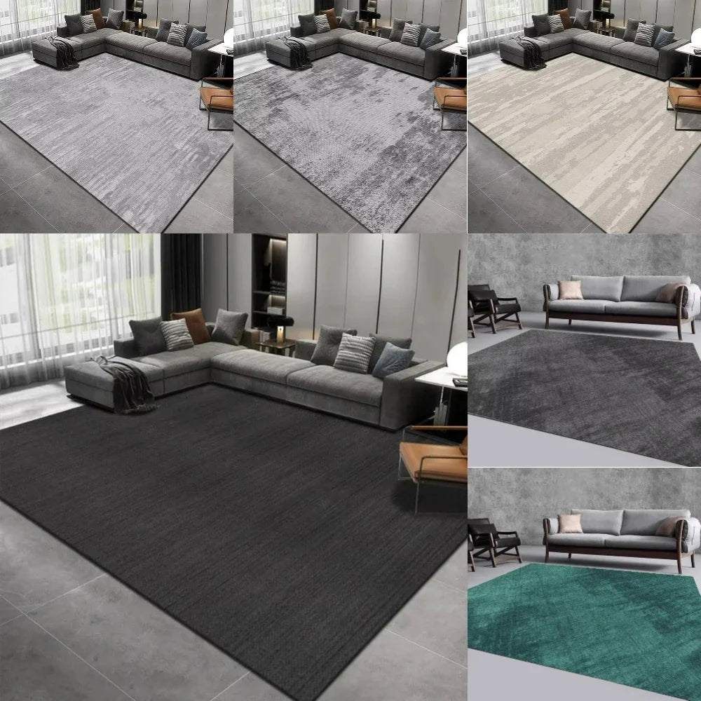 tapis salon moderne gris noir vert motif abstrait décoration maison intérieur appartement doux polyester