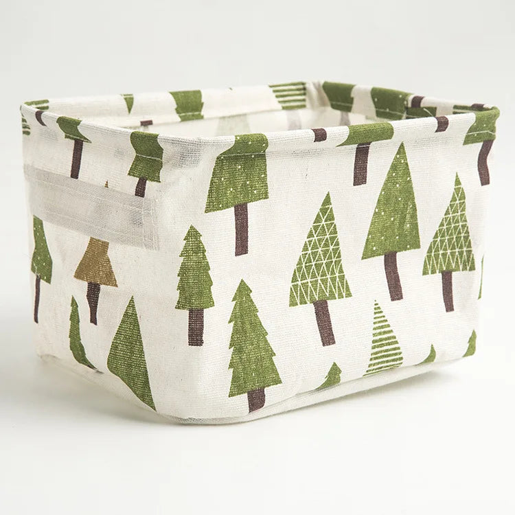 boîtes rangement pliables tissu lin respectueux environnement moderne minimaliste motifs géométriques animaux étiquettes poignées