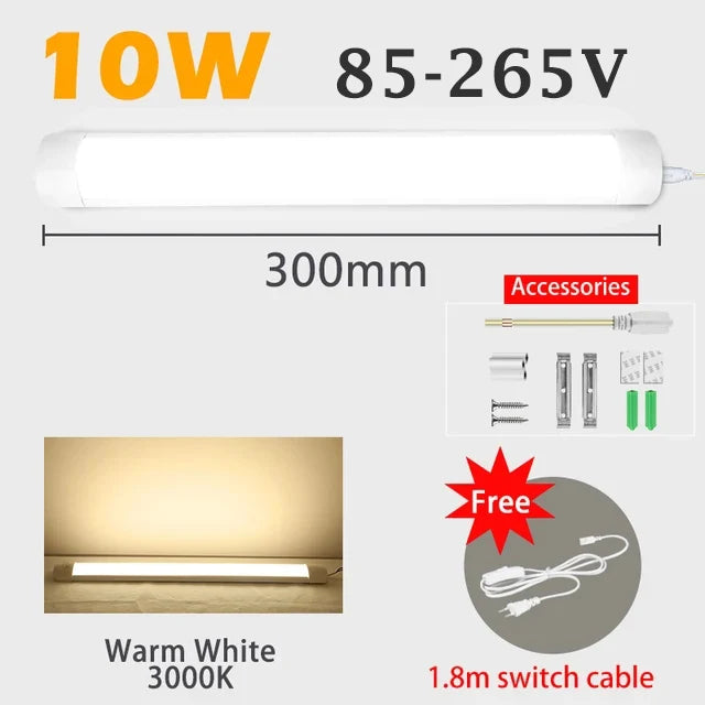 lampe led barre lumineuse blanc moderne 120cm clip interrupteur mural