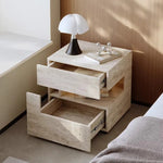 table nuit moderne minimaliste bois pierre naturelle lampes ledintérieur visible