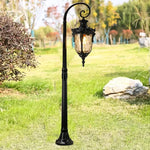 lampe jardin classique ornements sculptés opale noir extérieure ip65 led éclairage public base solide