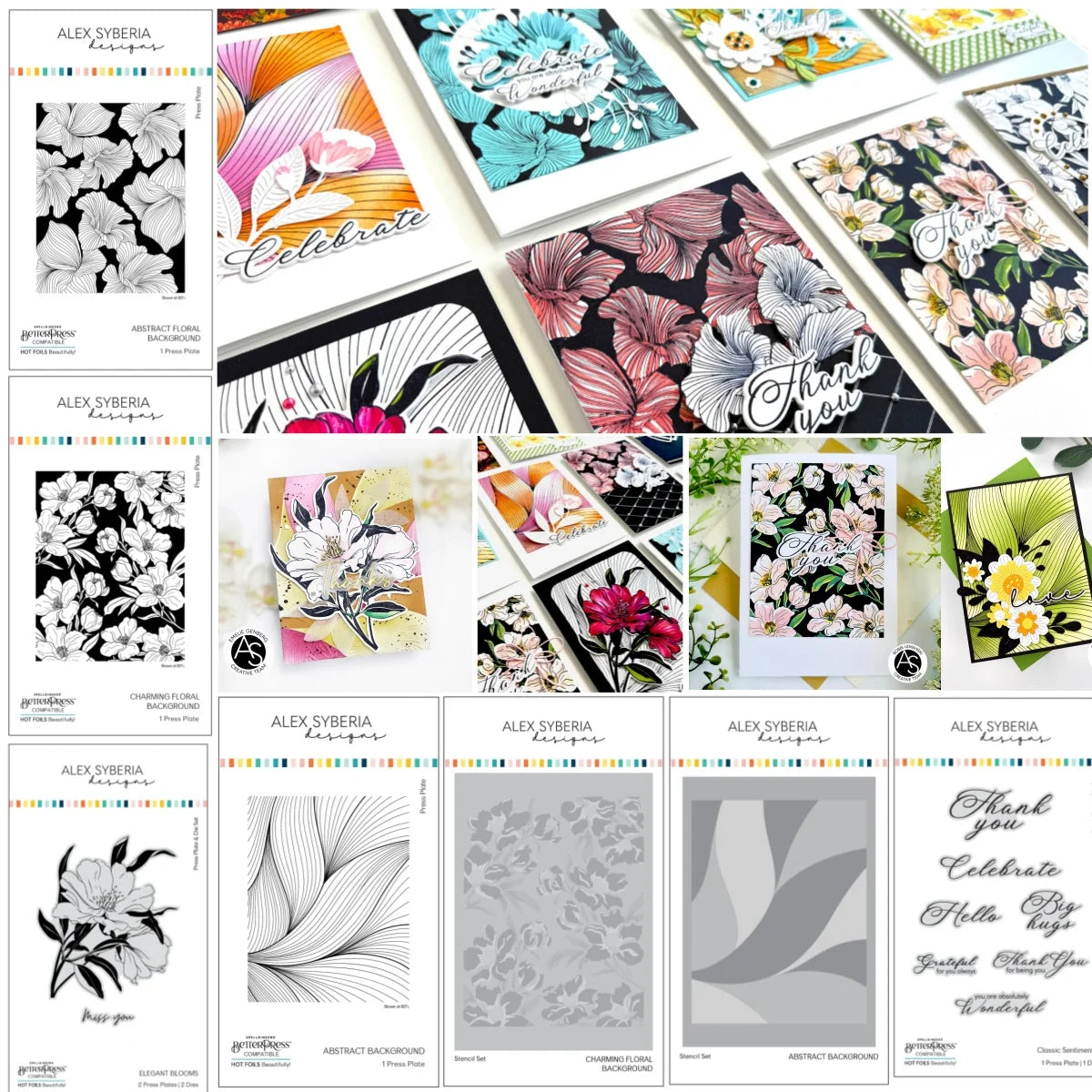 plaque presse lettres motifs fleurs scrapbook cartes papier decoration artisanale moderne