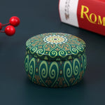 boîte ronde rangement cosmétique décorative motif floral boho chic pot stockage bijoux maquillage