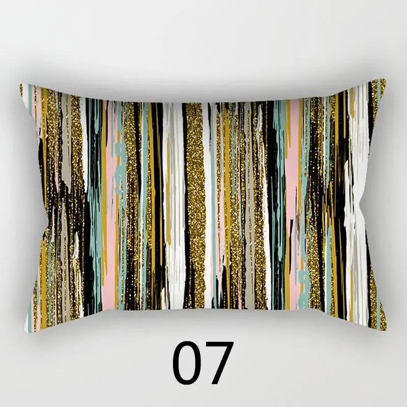 taie d'oreiller rectangulaire 30x50cm housse coussin décoration moderne motif abstrait coton polyester