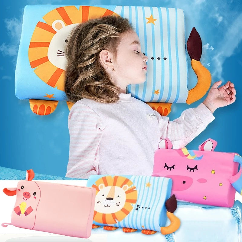 coussin enfant dessins animaux léopard lion lapin cochon éléphant orange bleu rose gris vague