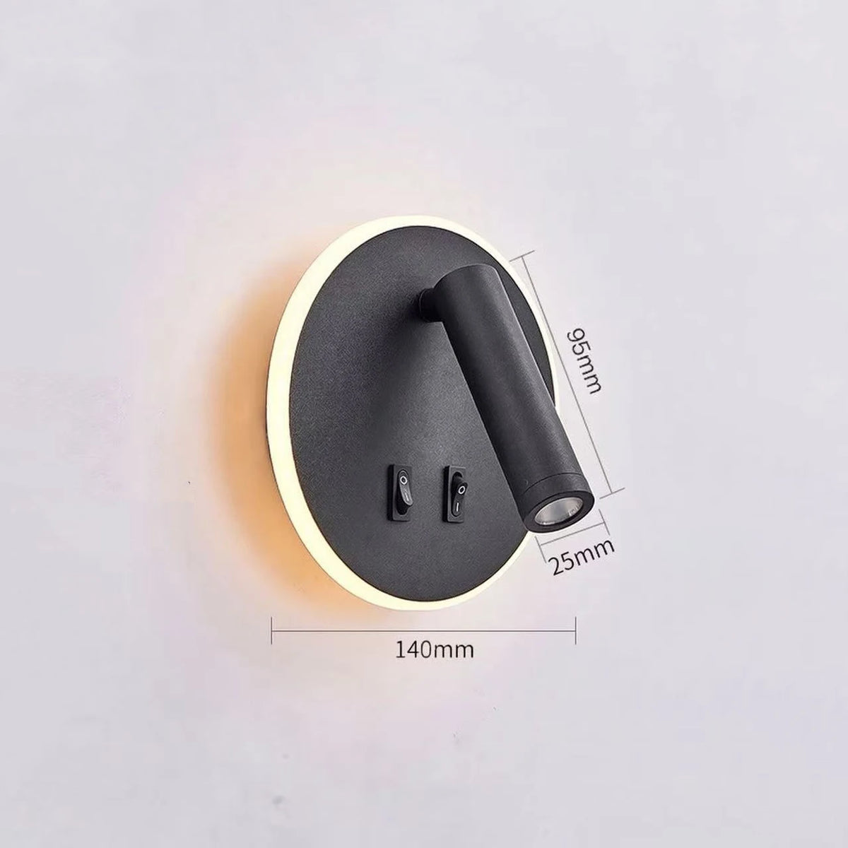lampe murale moderne led noir fixée mur chargeur usb chambre entrée étude