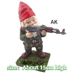 statuette lutin humoristique résine verte bleue rouge ornement extérieur jardin maison cadeaux