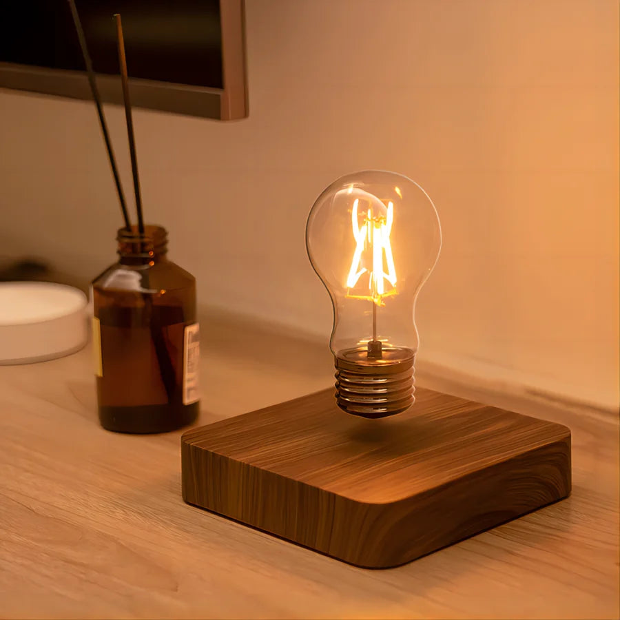 lampe led moderne minimaliste transparente verre base bois interrupteur tactile veilleuse deco