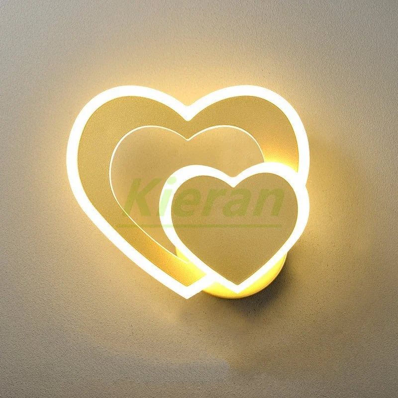 applique murale moderne cœur blanc doré gris éclairage quotidien cuisine salle manger fixée mur