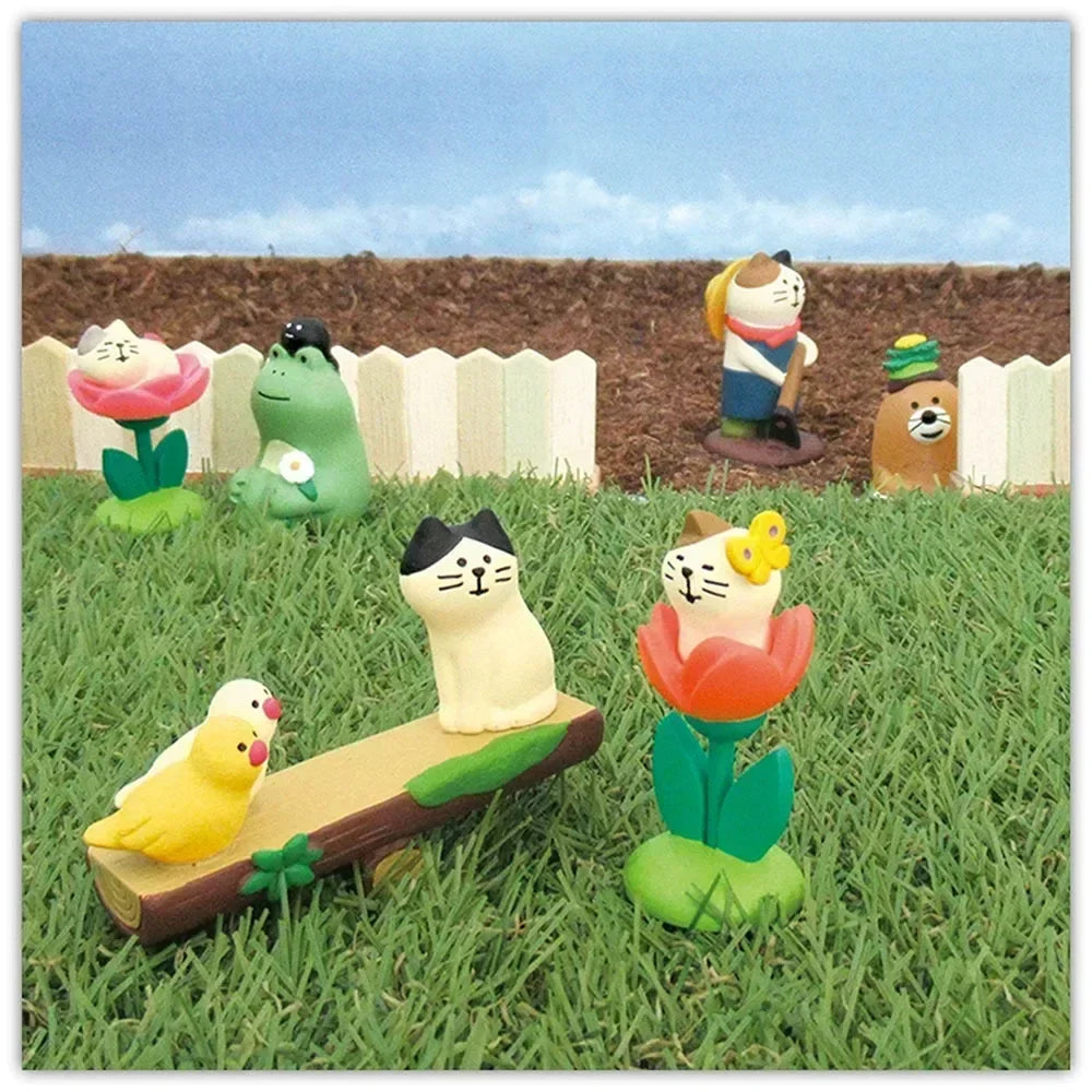 figurines animales jardin cartoon décoration extérieure adhésif verte blanche noire rouge bleue