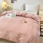 Housse de couette coton unie bleu marine