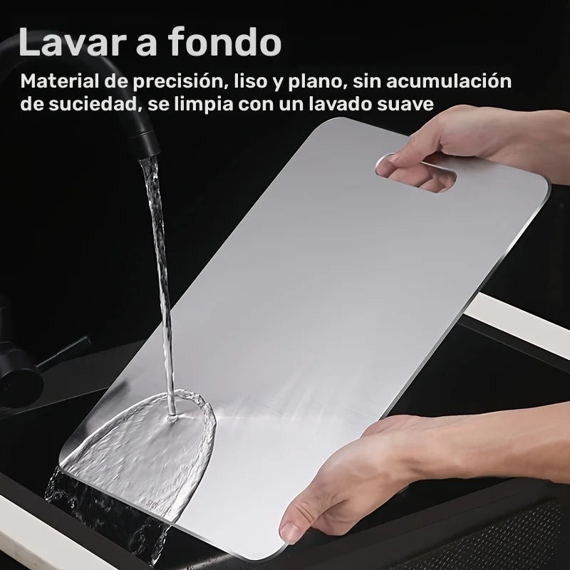 planches découper cuisine argentée double face durable réutilisable fruits viandes lisse brossée moderne camping