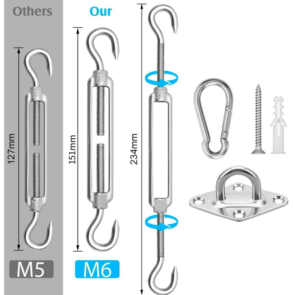 Anneaux et mousquetons en acier inoxydable 304