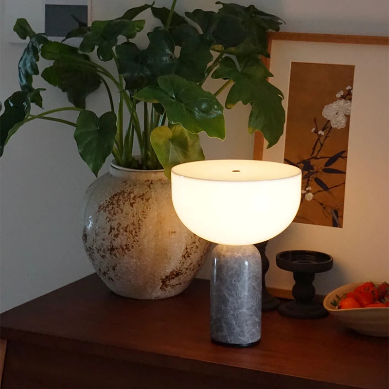 lampe table moderne marbre texture blanc éclairage ambiance haute qualité déco minimaliste(touchless) led 15w