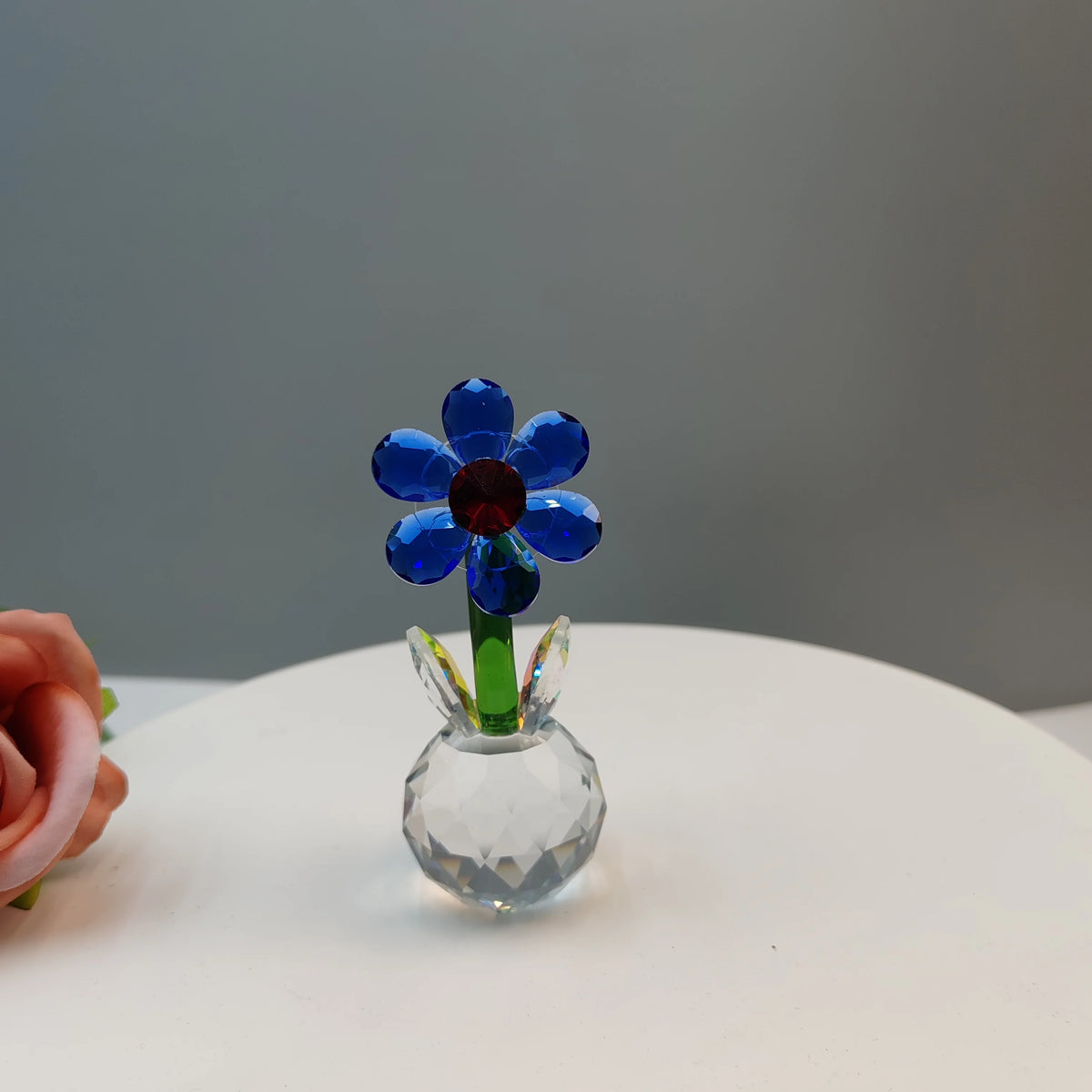 bouquet fleurs artificielles verre plastique moderne rouge blanc vert bleu violet