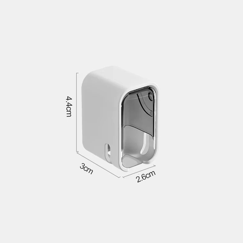 porte brosse dents transparent moderne adhésif sans perçage salle bain rangement anti poussière blanc