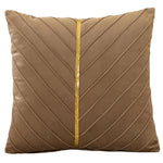 housses coussins décoratifs velours plis verticaux bleu foncé jaune gris modernes opaques 45x45cm