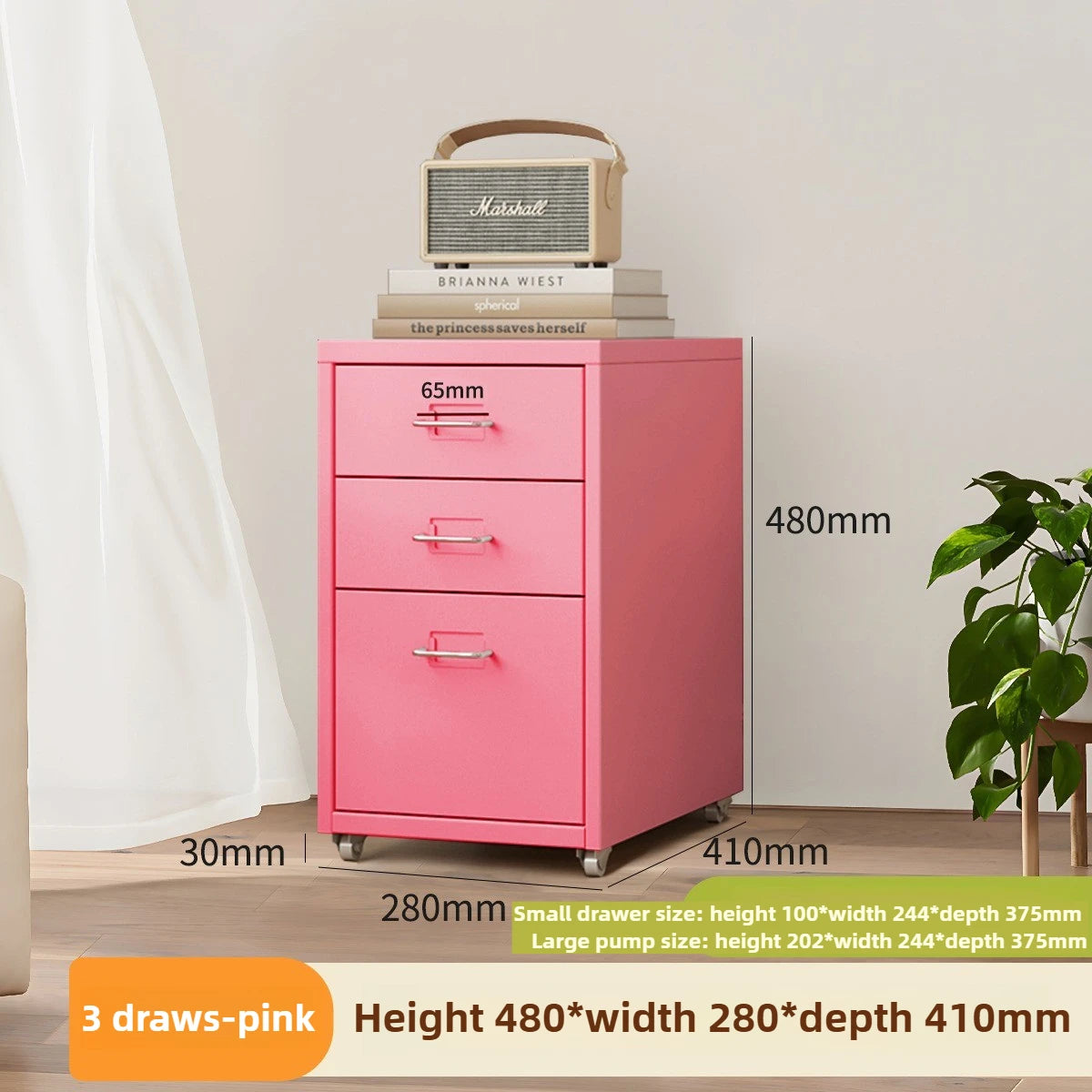 meuble tiroirs moderne rouge blanc bleu rose roulettes tiroirs chambre salon