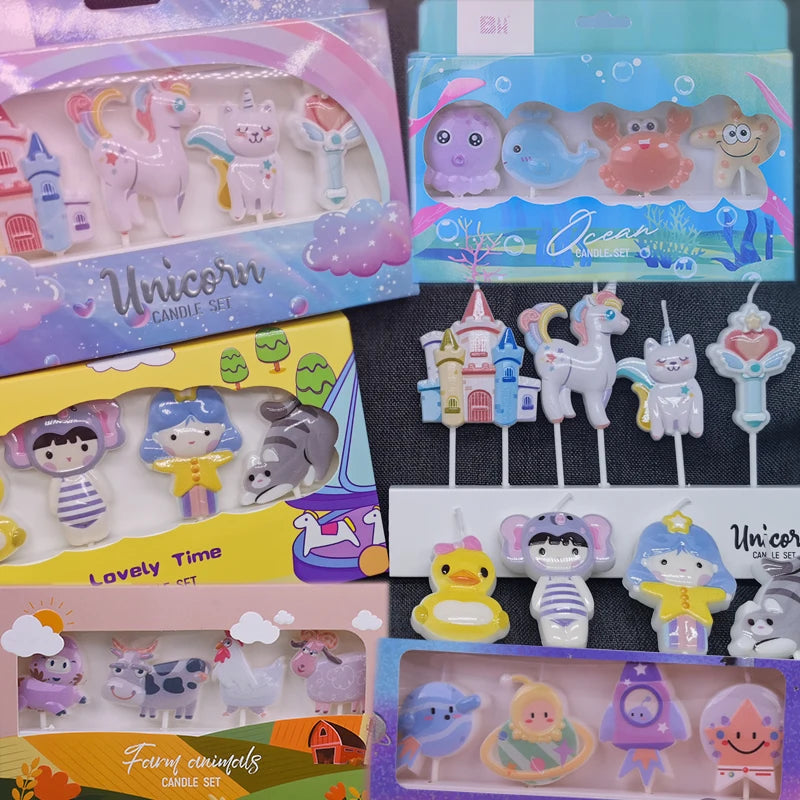 bougies anniversaire licorne dinosaure flamants roses animaux créatives enfantines piques