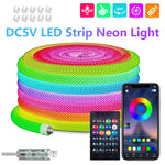 ruban led flexible multicolore tissé adhésif contrôleur usb moderne lumineux synchronisation musique