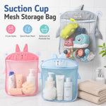Sac rangement filet rose motif lapin drainage rapide salle bain suction cup