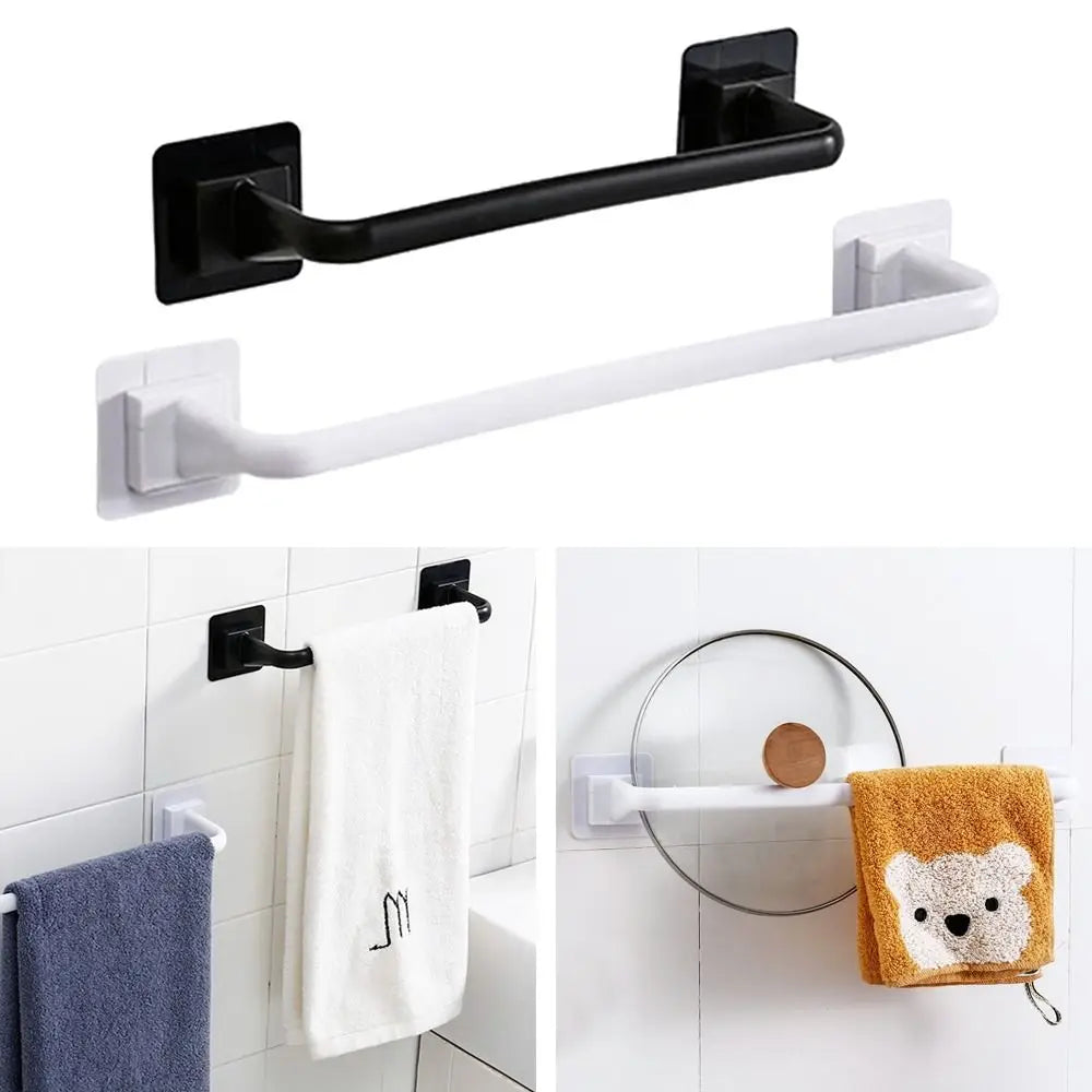porte serviettes mural adhésif noir blanc moderne salle bains cuisine utilitaire clips serviettes
